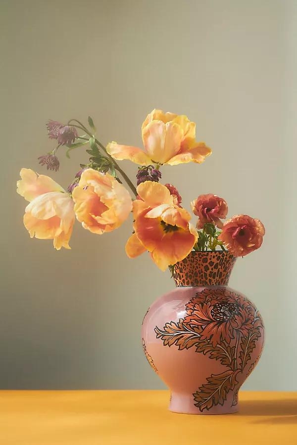 Jylin Vase By Anthropologie in Red - Image 0