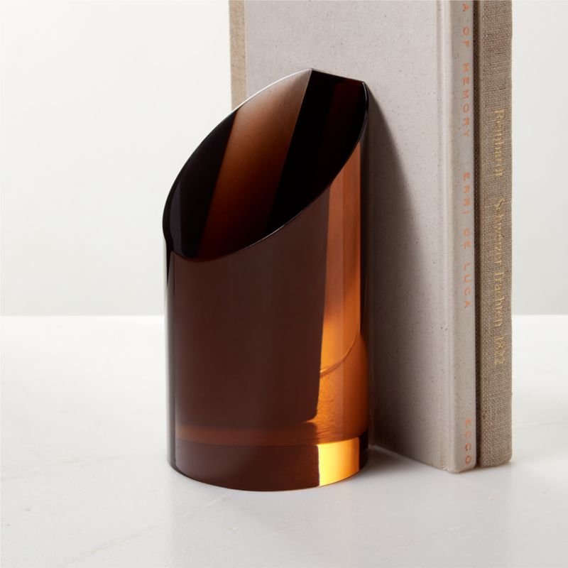 Dark Amber Acrylic Bookend - Image 1