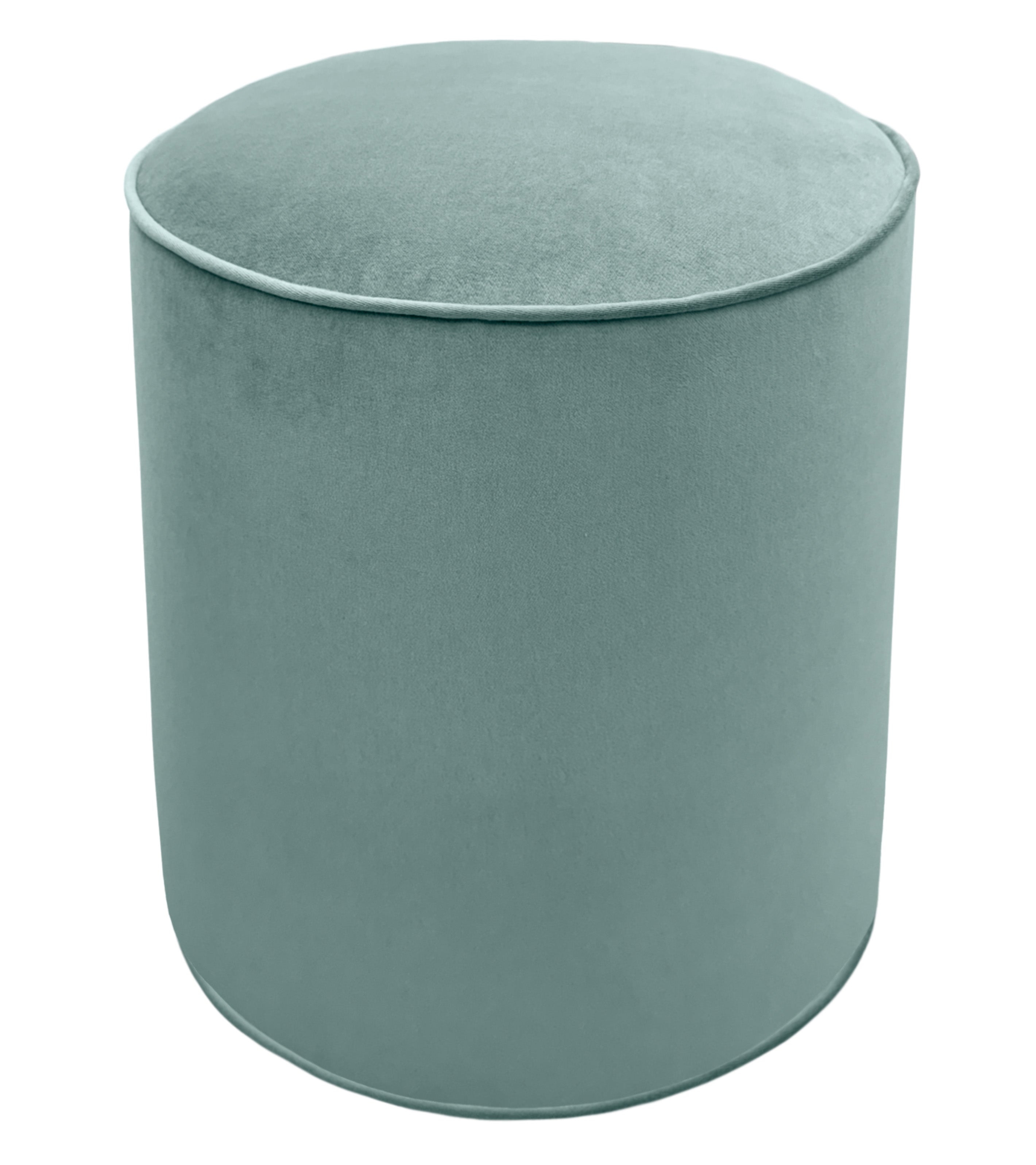 THE TIGHT ROUND OTTOMAN :: SOCIETY VELVET - 17" Diameter X 19" Height Without Bullion / Aegean - Image 3