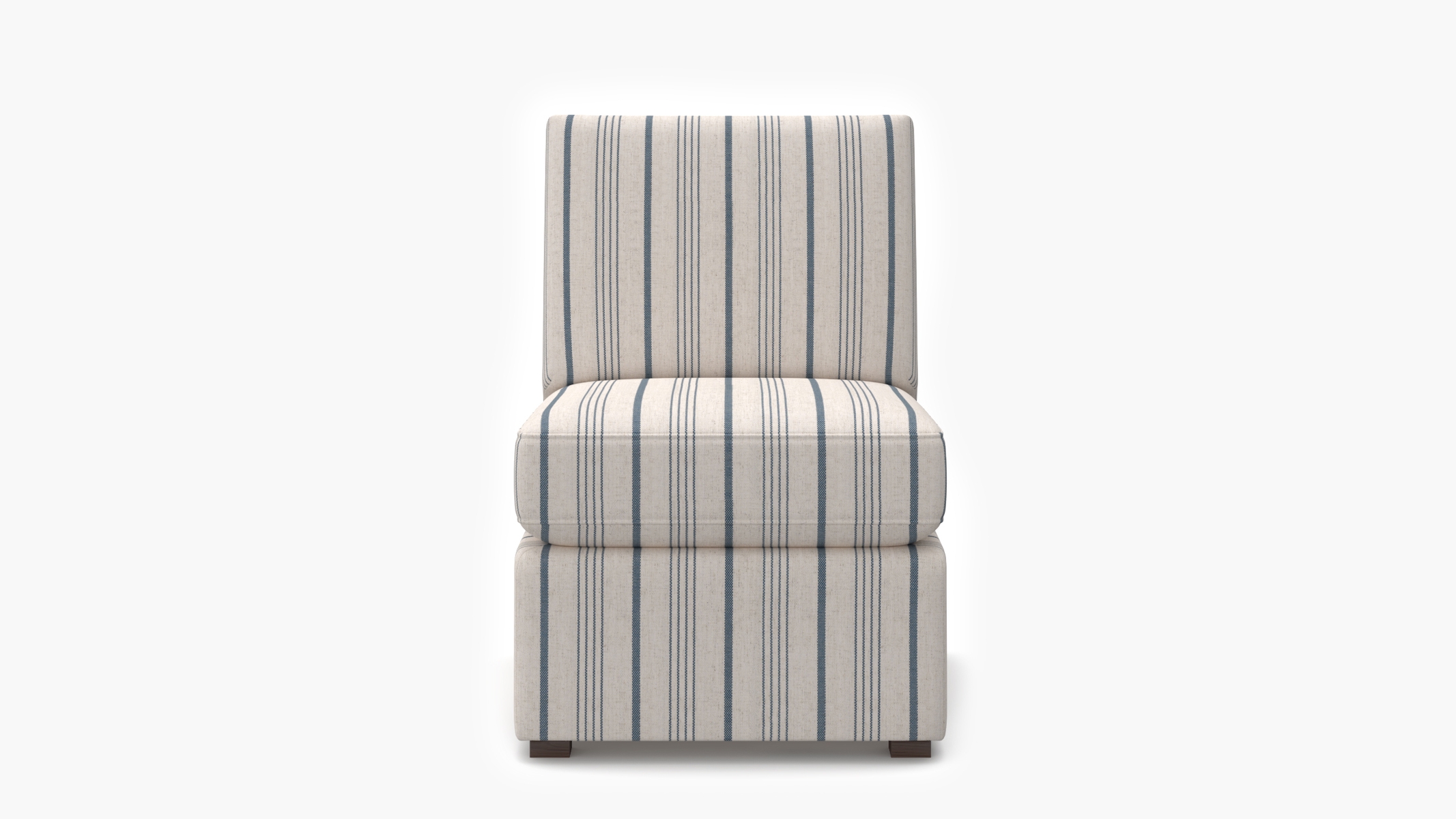 Classic Slipper Chair, Blue Market Stripe - Image 0