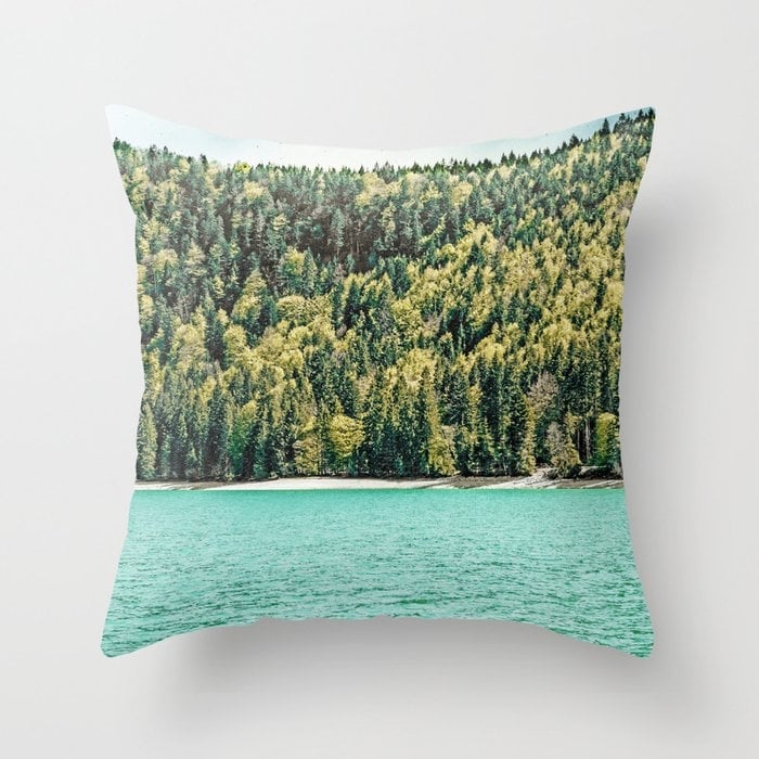 Lake Side #nature #photography Couch Throw Pillow by 83 Orangesa(r) Art Shop - Cover (24" x 24") with pillow insert - Indoor Pillow - Image 0