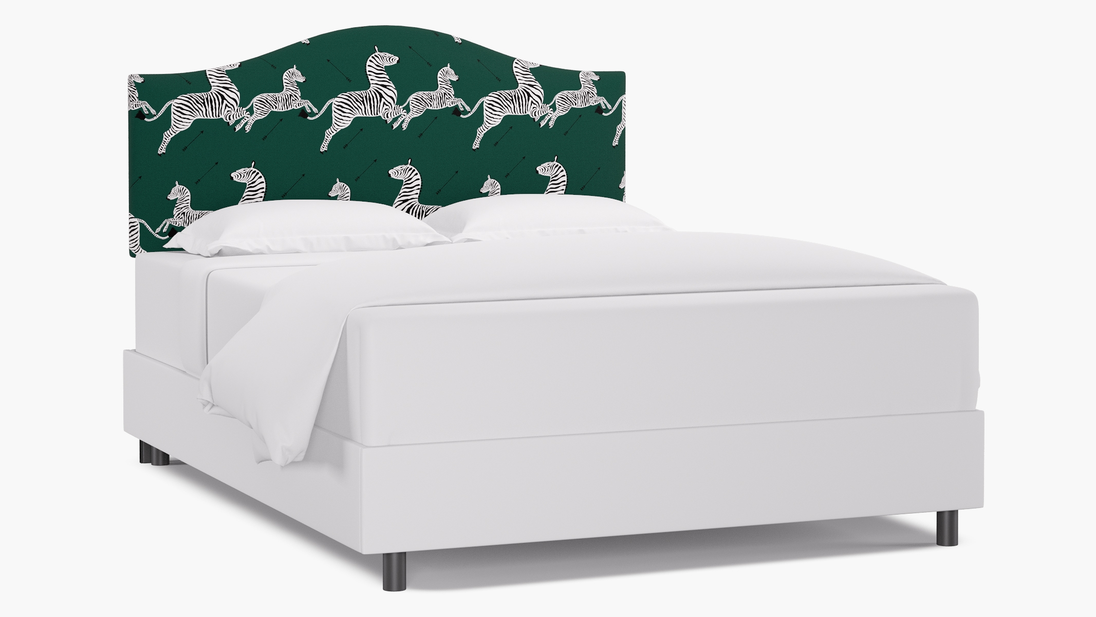Camelback Headboard, Emerald Zebra, Queen - Image 0