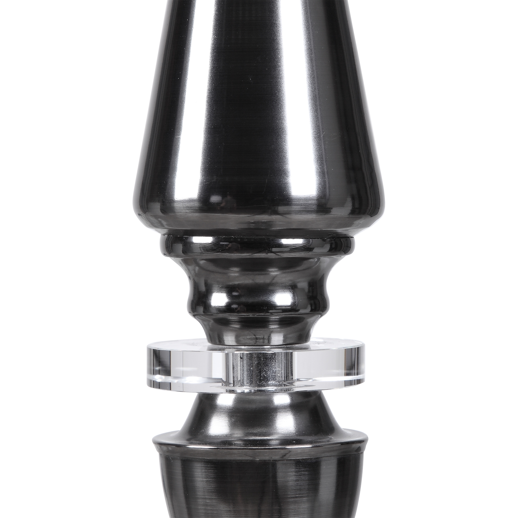 Elegant Floor Lamp, Black Nickel & Crystal - Image 3