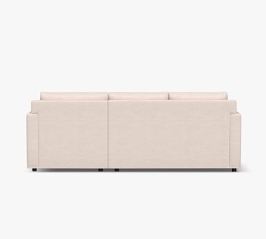 Sanford Square Arm Upholstered Left Arm Sofa with Chaise Sectional, Polyester Wrapped Cushions, Basketweave Slub Ash - Image 4