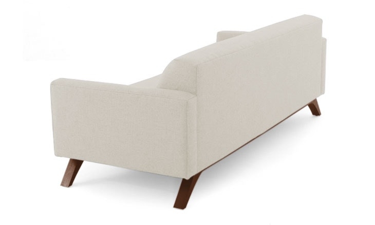 Modern Sofa - Roddy Mid Century Couch - Tussah Snow - Mocha - White - Image 4