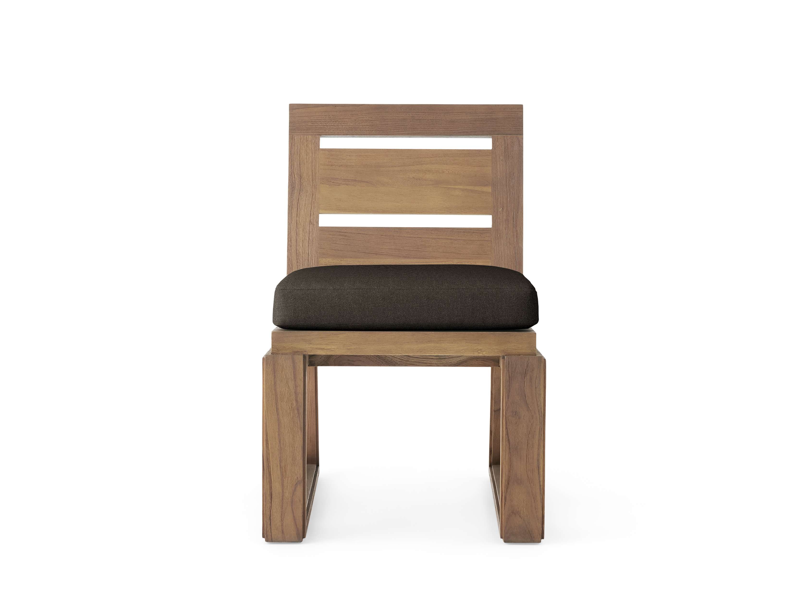 Canyon Outdoor Dining Side Chair Teak in Natural  Rosemount Bark/Weathered Fawn - Image 0