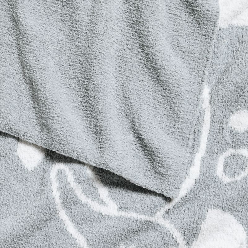 Reversible Sleepy Baby Blue Elephant Chenille Baby Stroller Blanket - Image 4