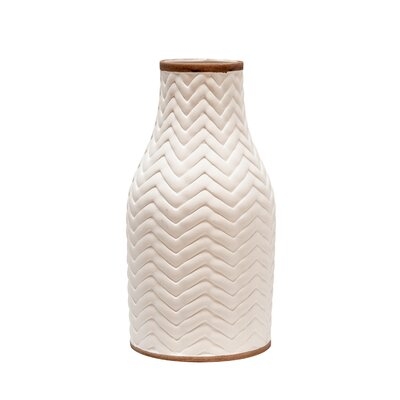 Kerner White 10" Ceramic Table Vase - Image 0