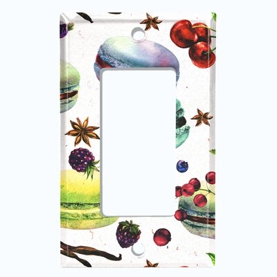 Metal Light Switch Plate Outlet Cover (Colorful Macaron Treat White  - Single Rocker) - Image 0