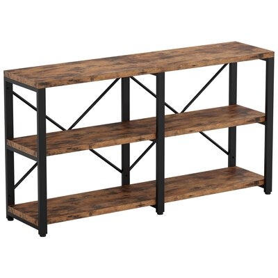 17 Stories Rustic Entryway Console Table, Long Hallway Table 55 In 3-tier, Tv Stand Entertainment Center Media Stand For Living Room, Industrial Style, Vintage Brown - Image 0