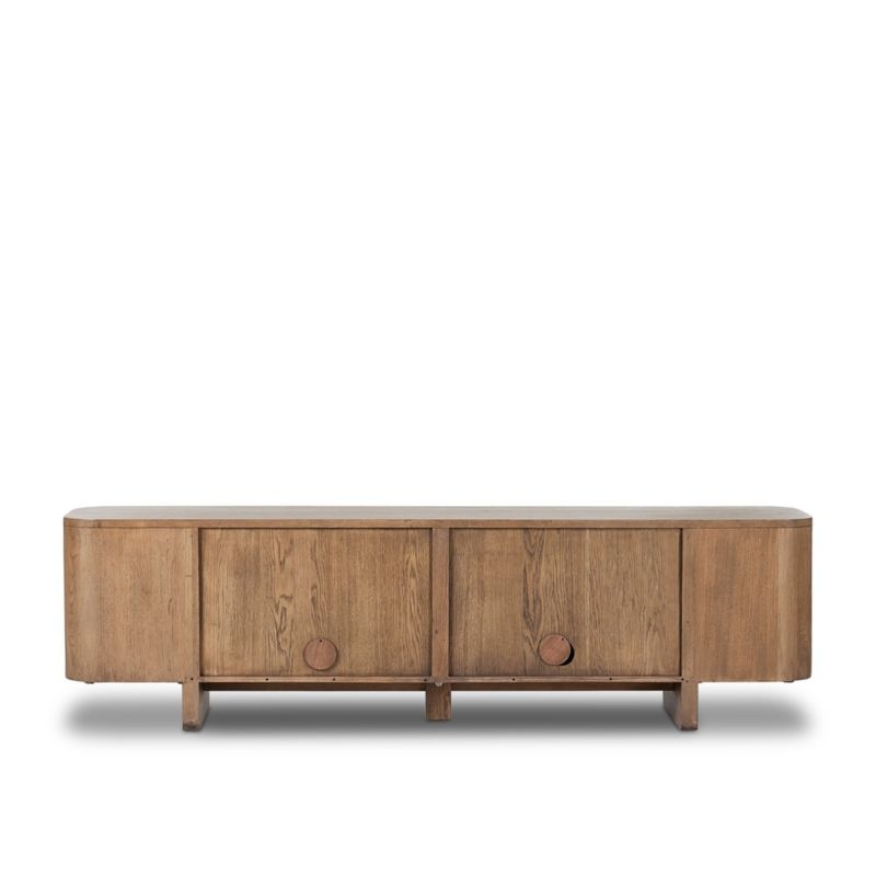 Elle 92" Natural Oak Wood Storage Media Console - Image 5