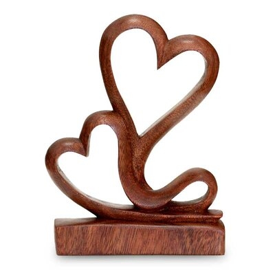 Anjolie Romantic Carved Wood Sculpture - Image 0