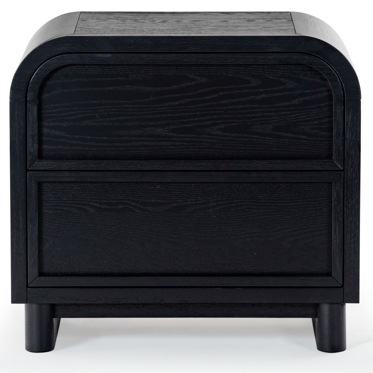 Dinah 2 Drawer Wood Nightstand - Black - Image 0
