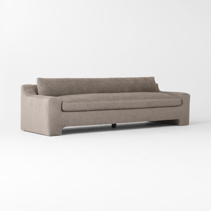 Durant 100" Light Brown Performance Fabric Sofa - Image 2