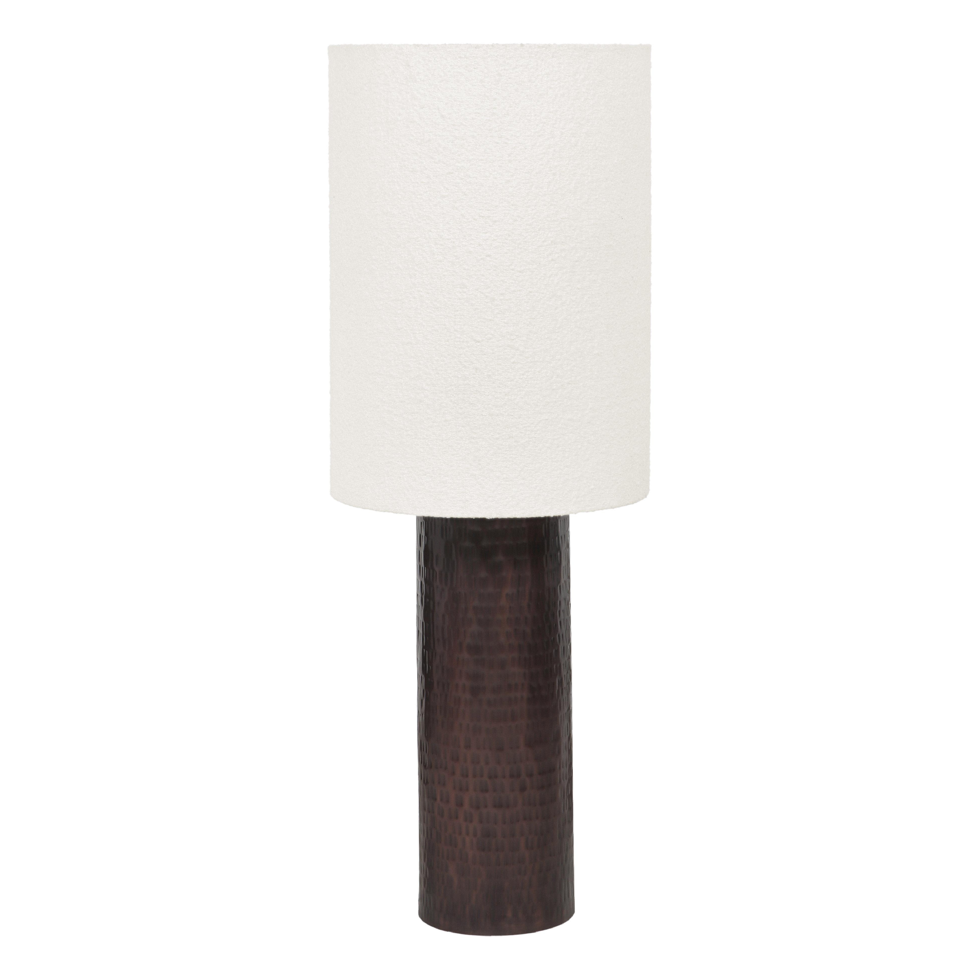 Grava Boucle & Hammered Bronze Metal Floor Lamp - Image 0
