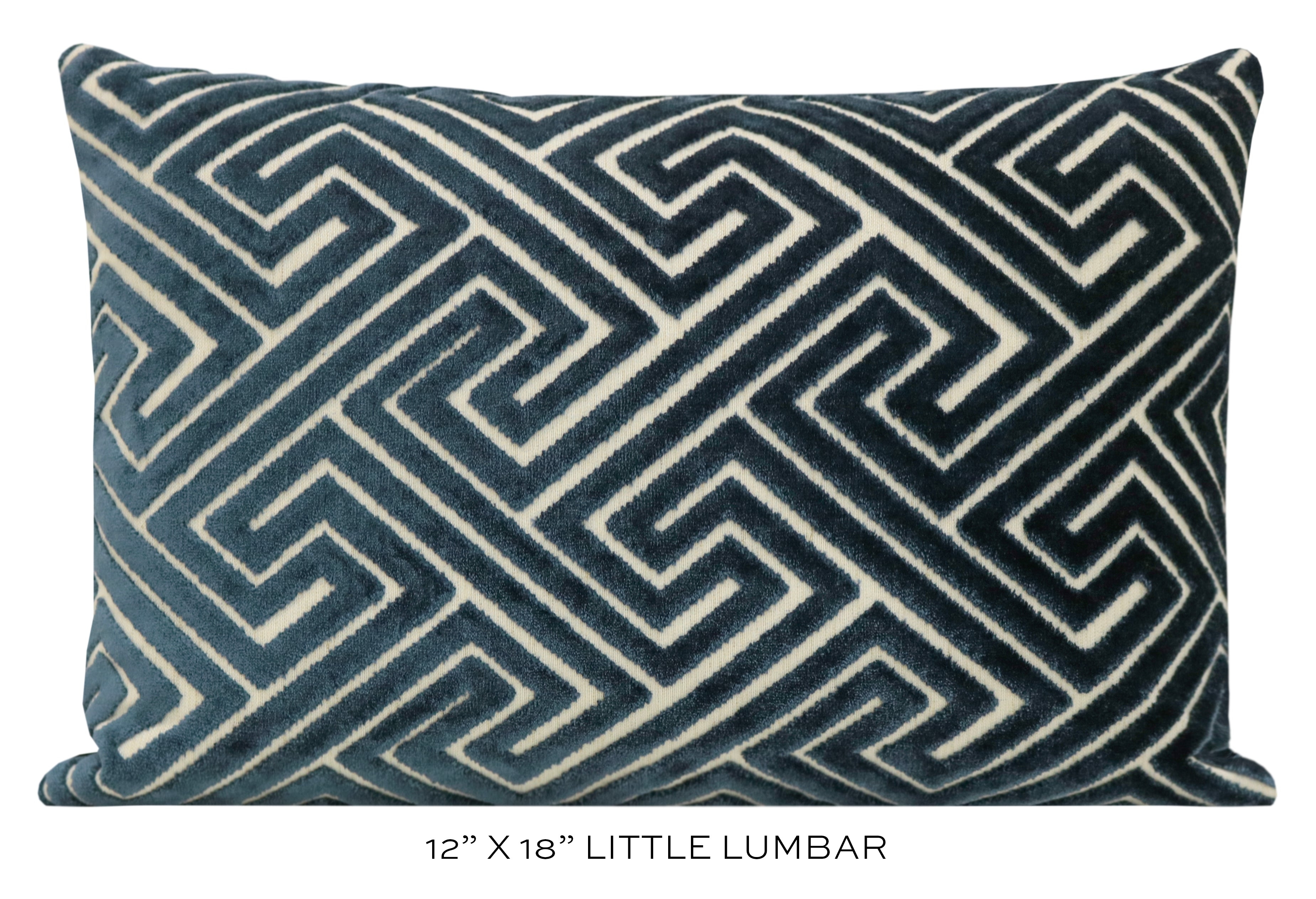 ROMAN CUT VELVET // NAVY BLUE - 20” X 30” QUEEN SHAM - Image 3