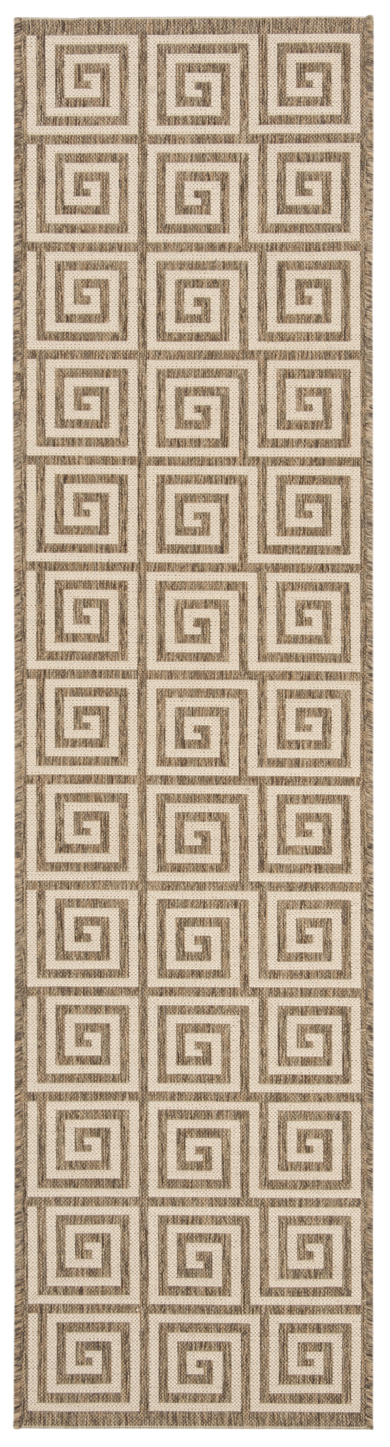 Arlo Home Indoor/Outdoor Woven Area Rug, LND129C, Cream/Beige,  2' X 8' - Image 0