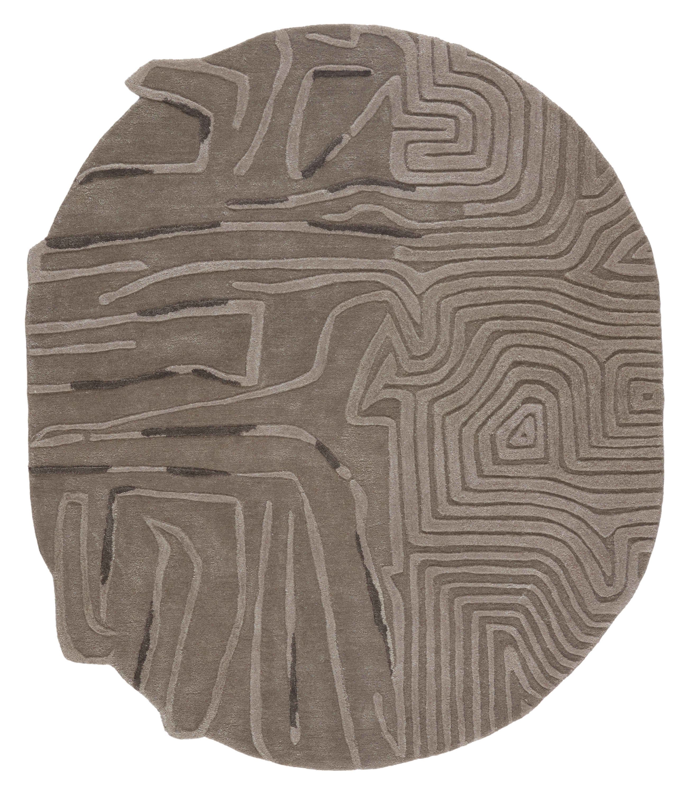 Hokona Handmade Geometric Gray Area Rug (6'X7'2") - Image 0