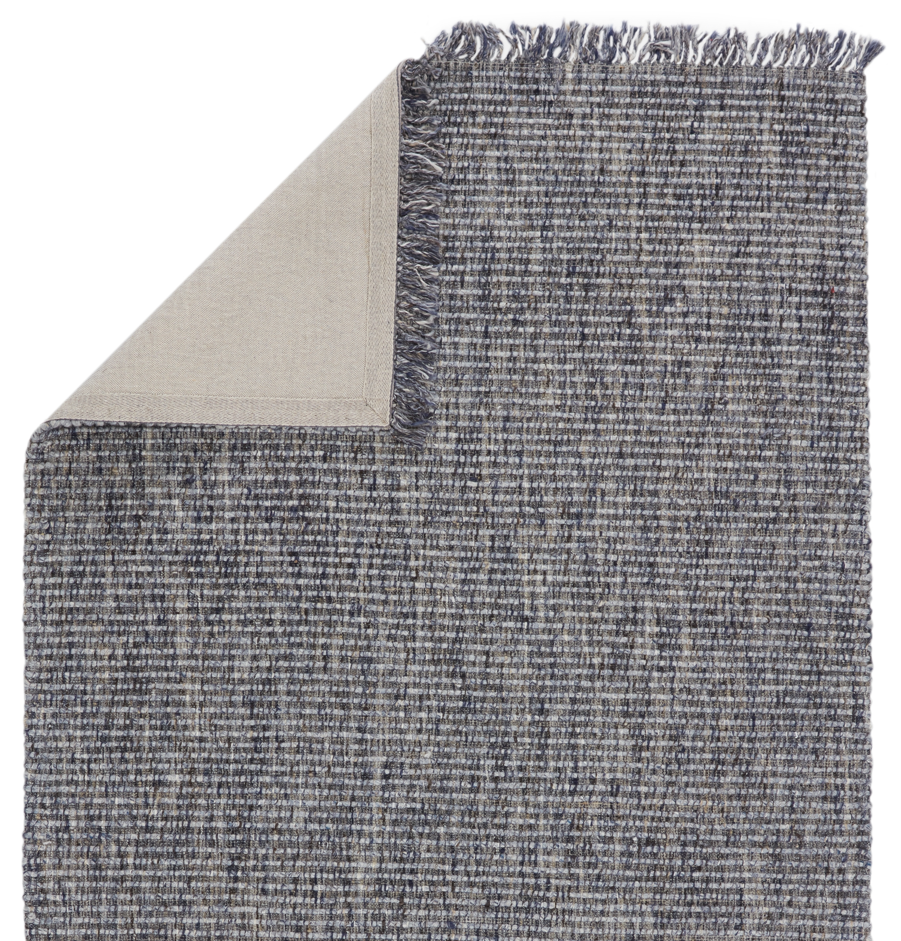 Caraway Handwoven Solid Blue/ Gray Area Rug (5'X8') - Image 2