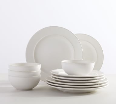 Astoria Stoneware 12-Piece Dinnerware Set - White - Image 1