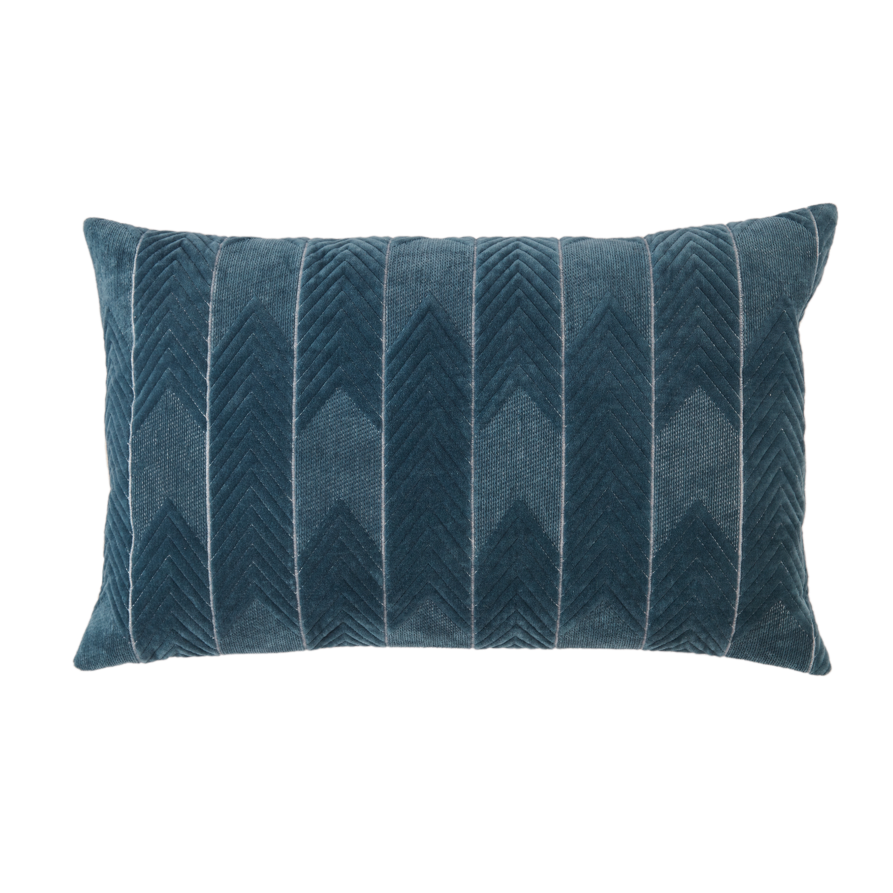 Art Deco Weave Lumbar Pillow, Blue, 24" x 16" - Image 0