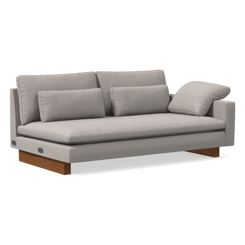 Harmony XL Right Arm 2.5 Seater Sofa Bench, Down, Performance Velvet, Silver, Walnut - Image 0