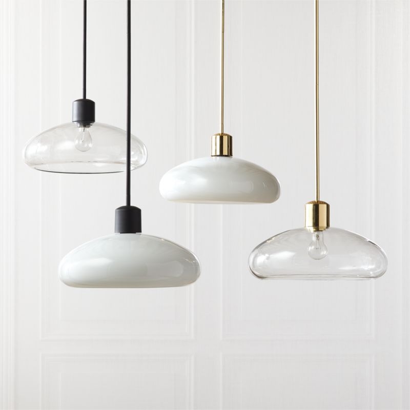 Iona Matte Black and Clear Glass Pendant Light - Image 4