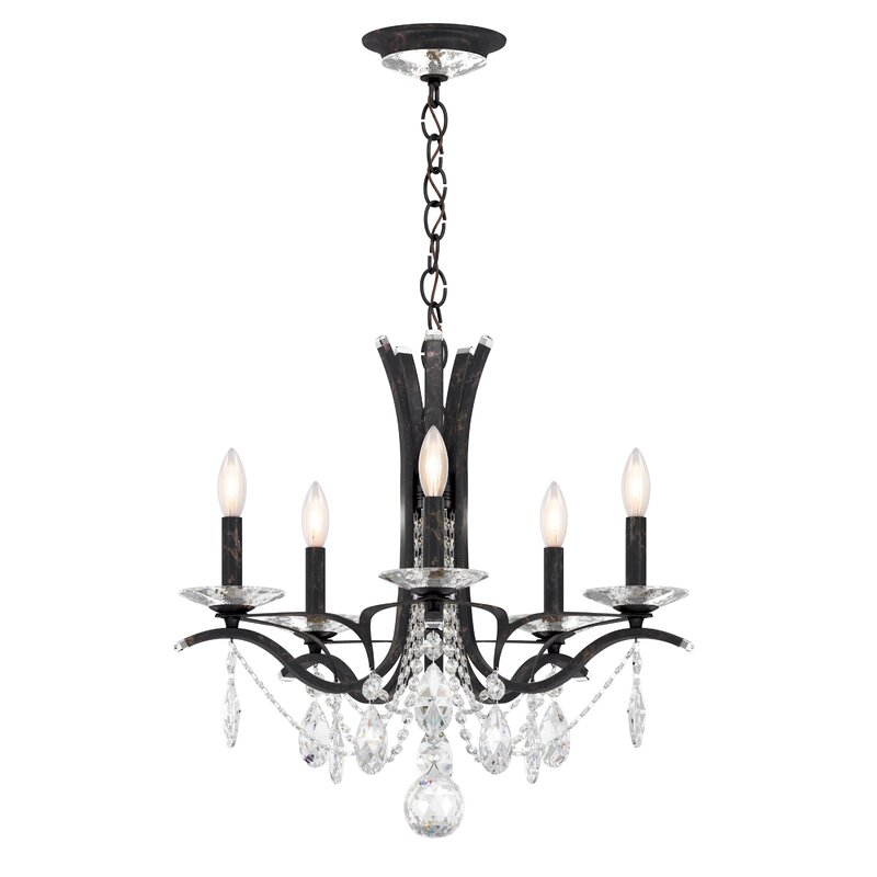 Schonbek Vesca 5 - Light Candle Style Classic / Traditional Chandelier with Crystal Accents - Image 0