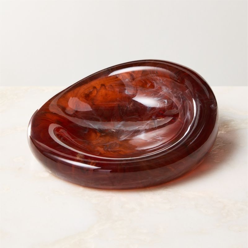 Anya Brown Swirled Resin Catchall Dish - Image 1
