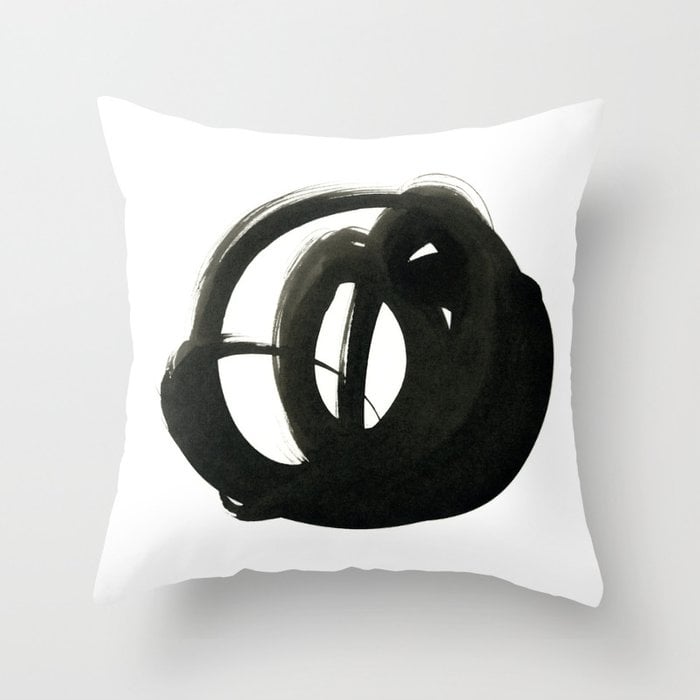 Black Ink Marks 3 Couch Throw Pillow by Iris Lehnhardt - Cover (18" x 18") with pillow insert - Outdoor Pillow - Image 0