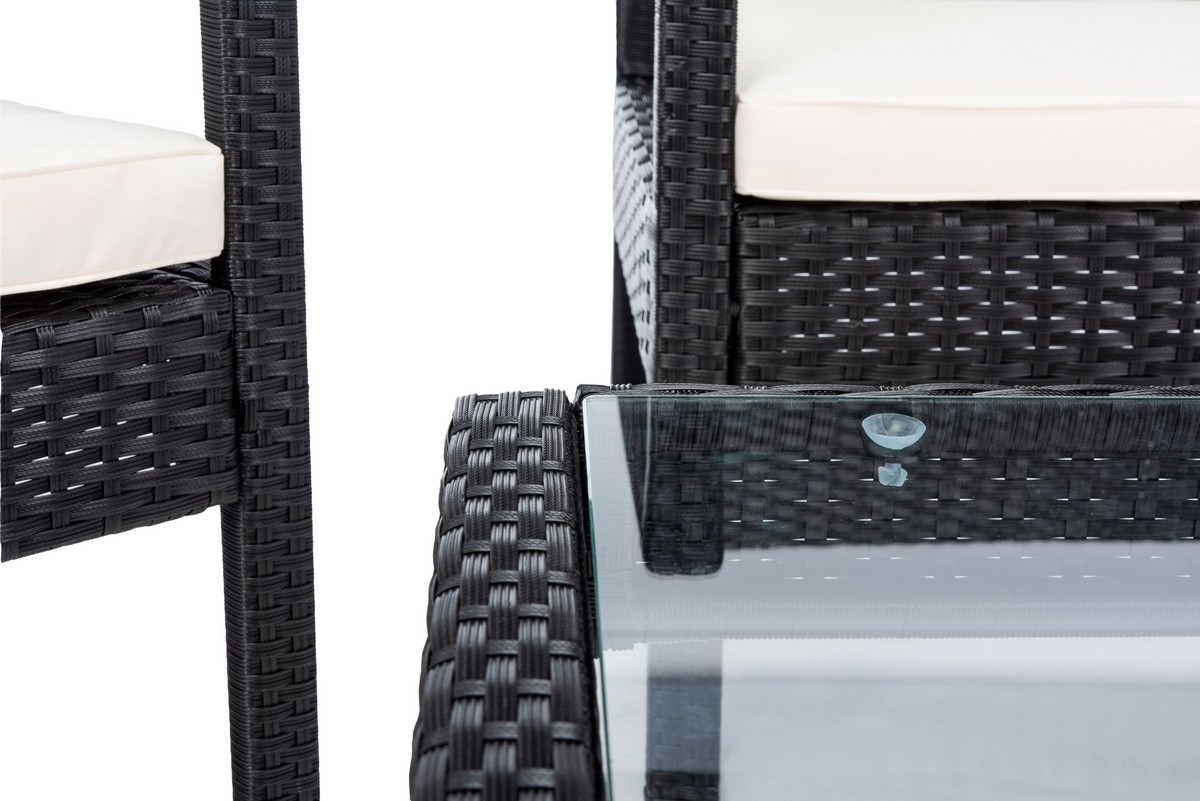 Bassey 4Pc Living Set - Black / Light Grey - Safavieh - Image 3