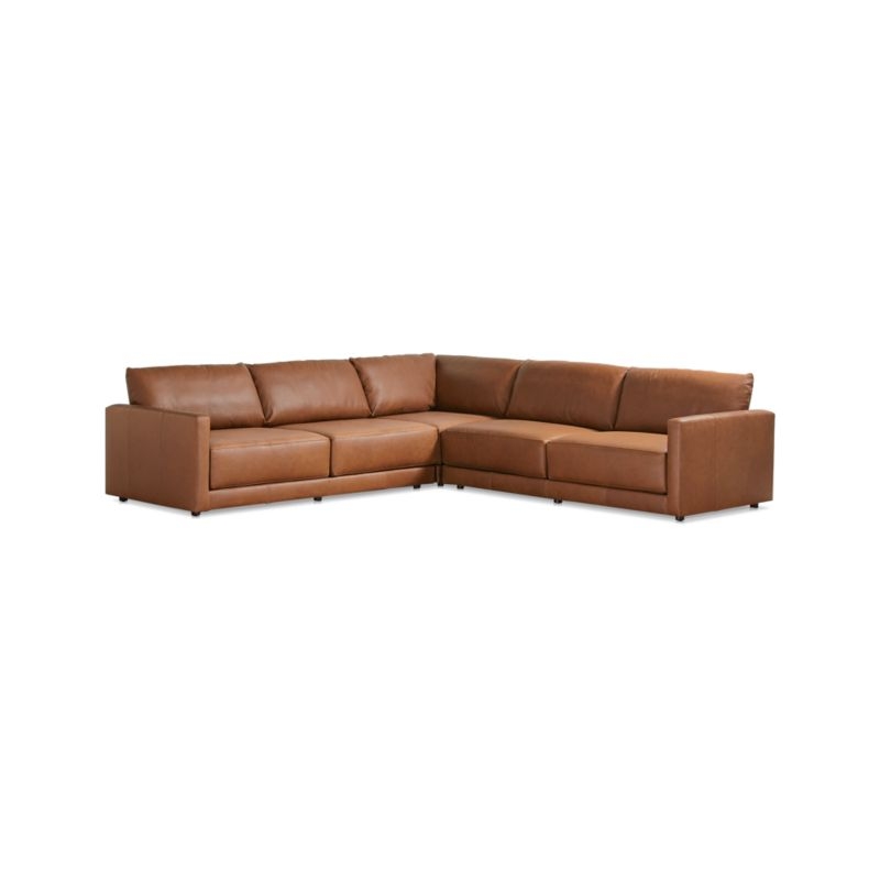 Gather Leather 3-Piece Sectional Sofa - Image 1