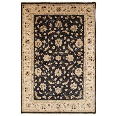 One-of-a-Kind Betha Hand-Knotted 2010s Ushak Ivory 6' x 9' Wool Area Rug - Image 0