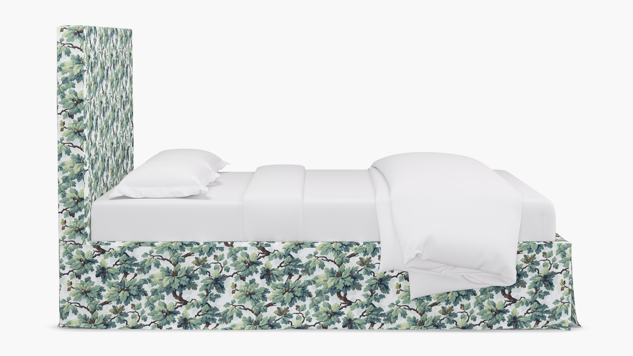 Slipcovered Bed, Sage Woodland, Queen - Image 3