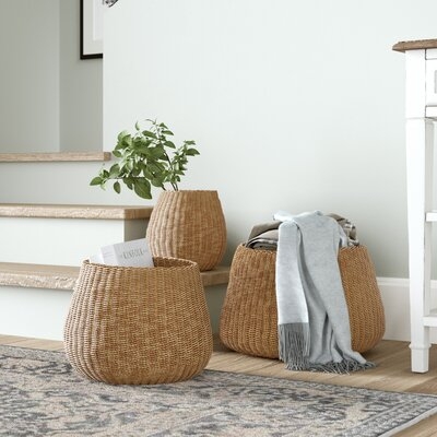 Natural Seagrass Wicker 3 Piece Basket Set - Image 0