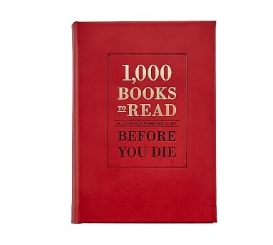 1000 Books To Read Leather Book, Red - Image 0
