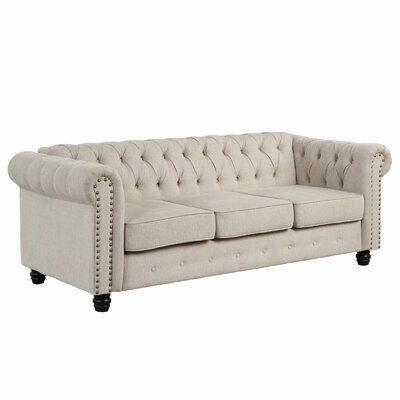 Gilles 82" Wide Rolled Arm Chesterfield Sofa - Image 0
