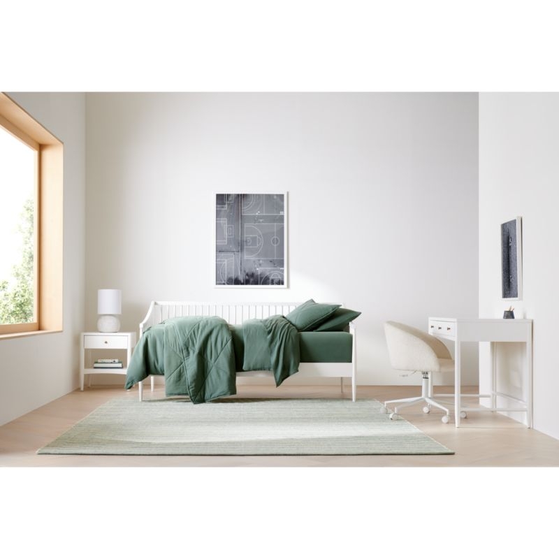 Set of 2 Hampshire White Wood Kids Nightstand with Drawer - Image 1