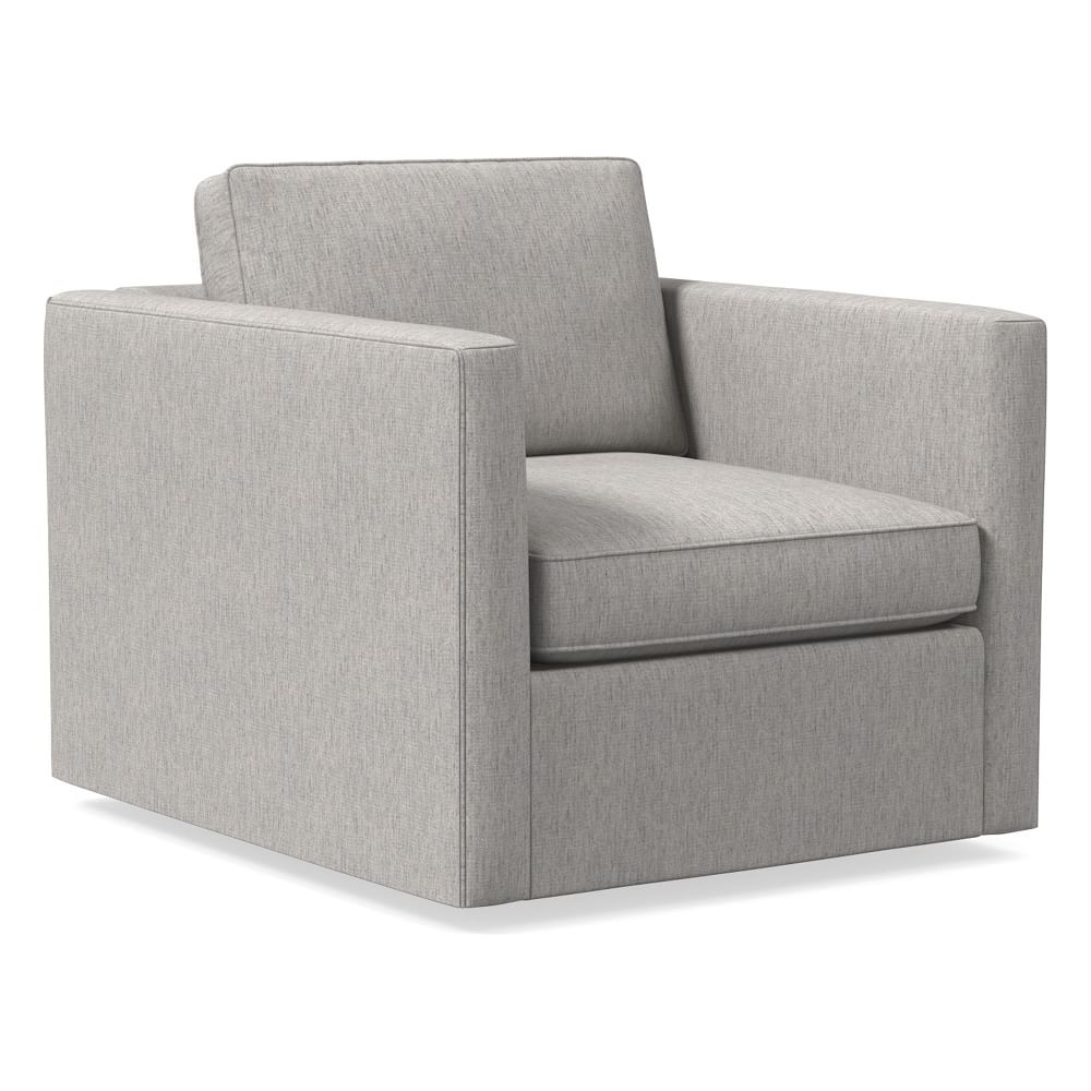 Harris Swivel Chair, Poly, Performance Coastal Linen, Storm Gray, Concealed Support - Image 0