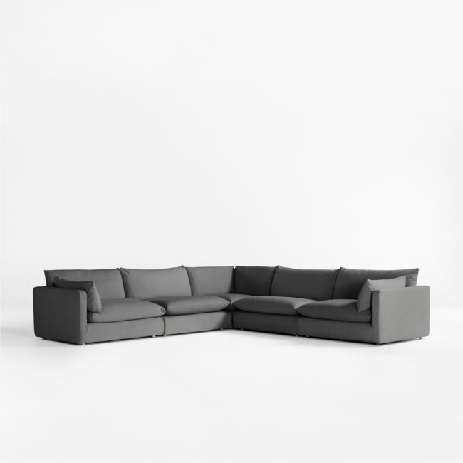 Unwind Modular 5-Piece L-Shaped Slipcovered Sectional Sofa - Image 0
