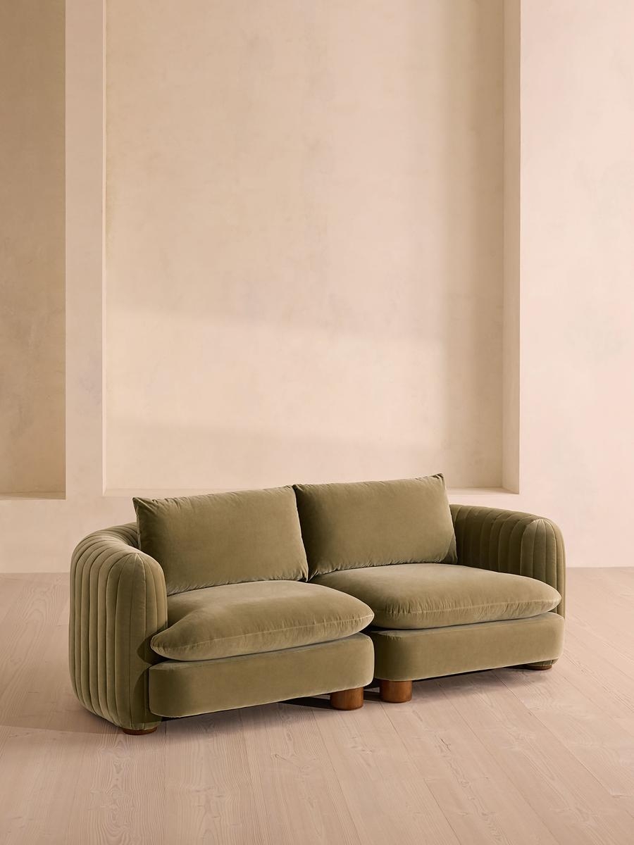 Vivienne Deeper Sit Sectional Sofa, Three Seater, Velvet Lichen US - Image 0