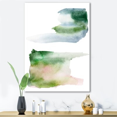 Blue Pink And Green Spots Clouds - Modern Canvas Wall Art Print-PT37302 - Image 0