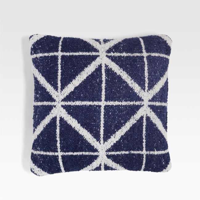 Artun 20"x20" Geometric Blue Outdoor Pillow - Image 0