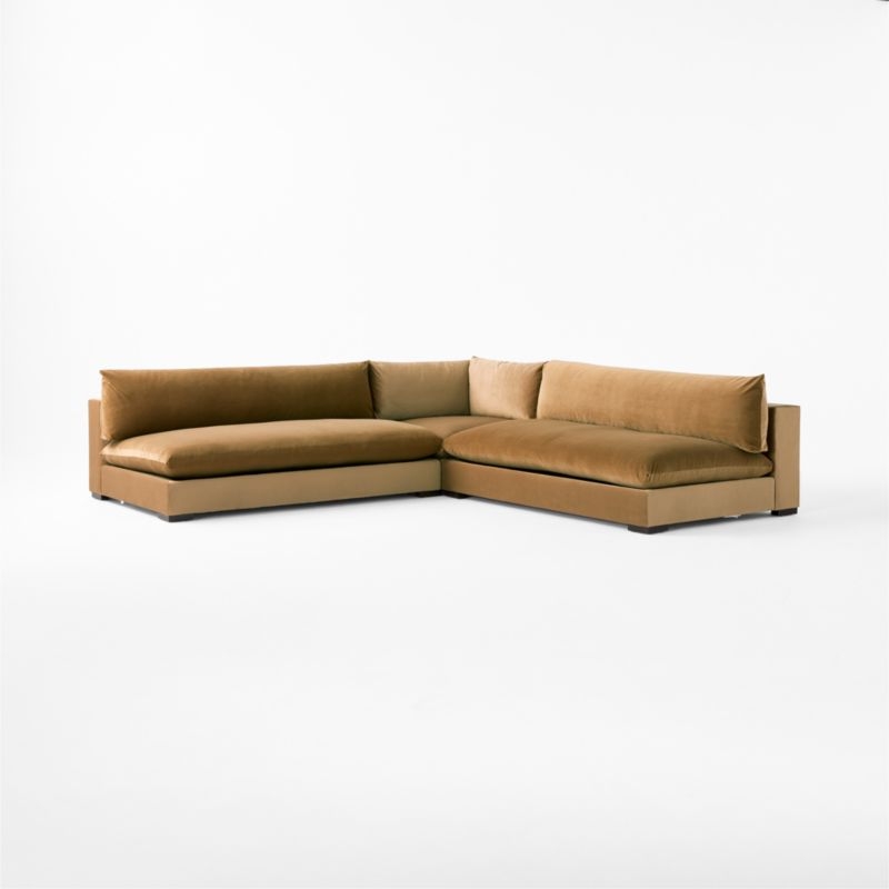 Deseo 3-Piece Modular Copper Brown Performance Velvet Deep Depth Sectional Sofa - Image 2