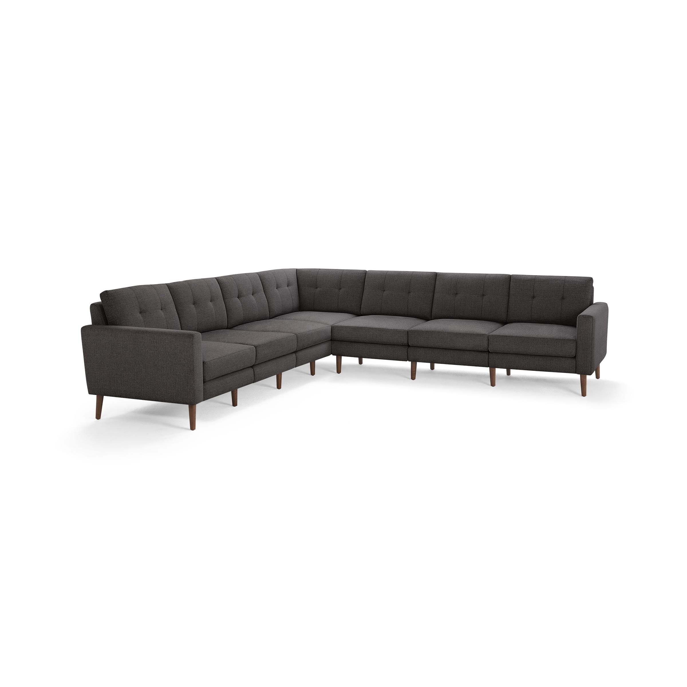 The Block Nomad 7-Seat Corner Sectional in Charcoal, Walnut Legs - Image 0