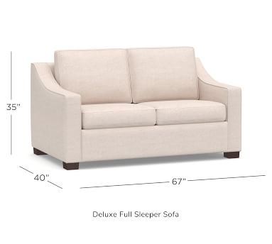 Cameron Slope Arm Upholstered Deluxe Sleeper Sofa, Polyester Wrapped Cushions, Park Weave Ivory - Image 2
