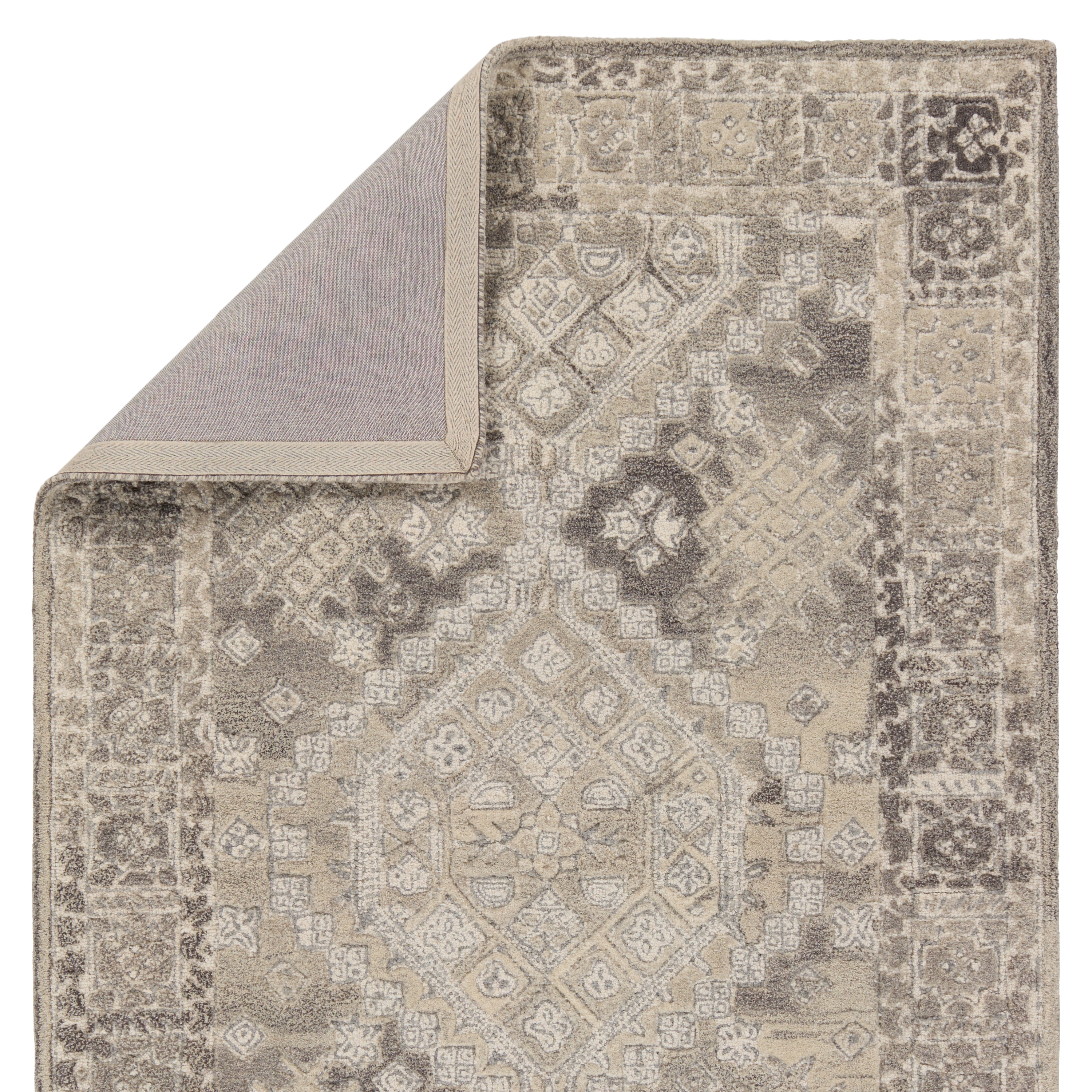 Nesso Handmade Medallion Gray/ Cream Area Rug (8'X10') - Image 2