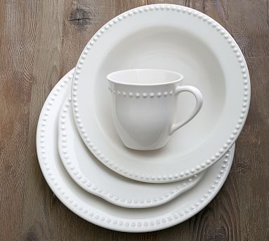 Emma Beaded 20-Piece Soup Bowl Set - True White - Image 5