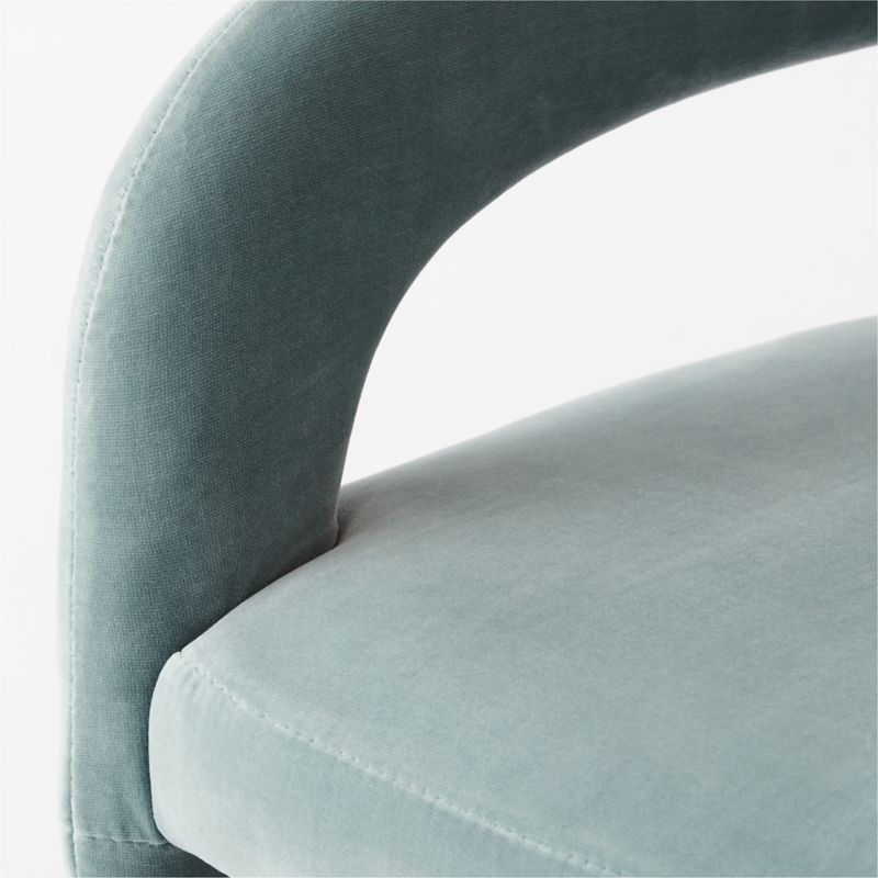 Lisette Light Blue Velvet Dining Armchair Set of 4 - Image 3