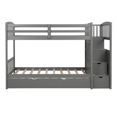 Twin Over Full/Twin 3 Drawer Solid Wood Standard Bunk Bed With Shelves - Image 0
